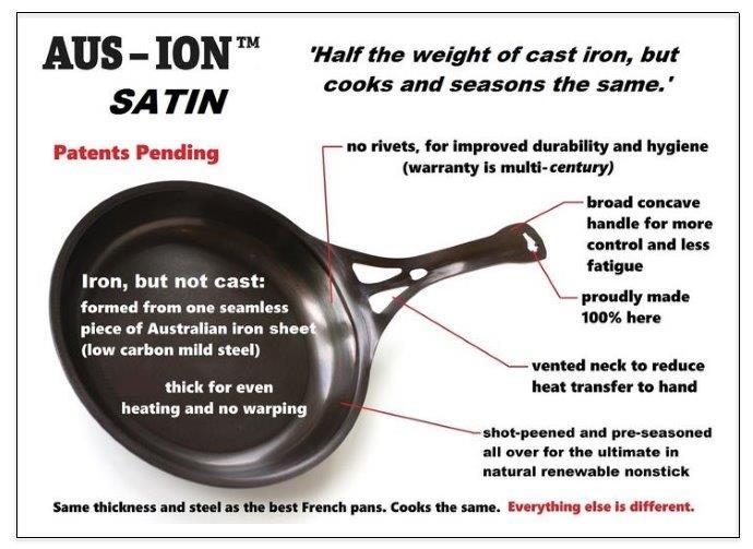 Aus-ion Satin by Solidteknics 26cm Skillet (Chefs Pan)
